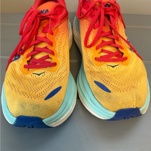 Hoka Red and Yellow Running Shoes - Picture 4 of 10